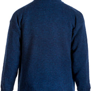 Mens Shetland Wool Zip Cardigan by Aran Mills - Dark Blue