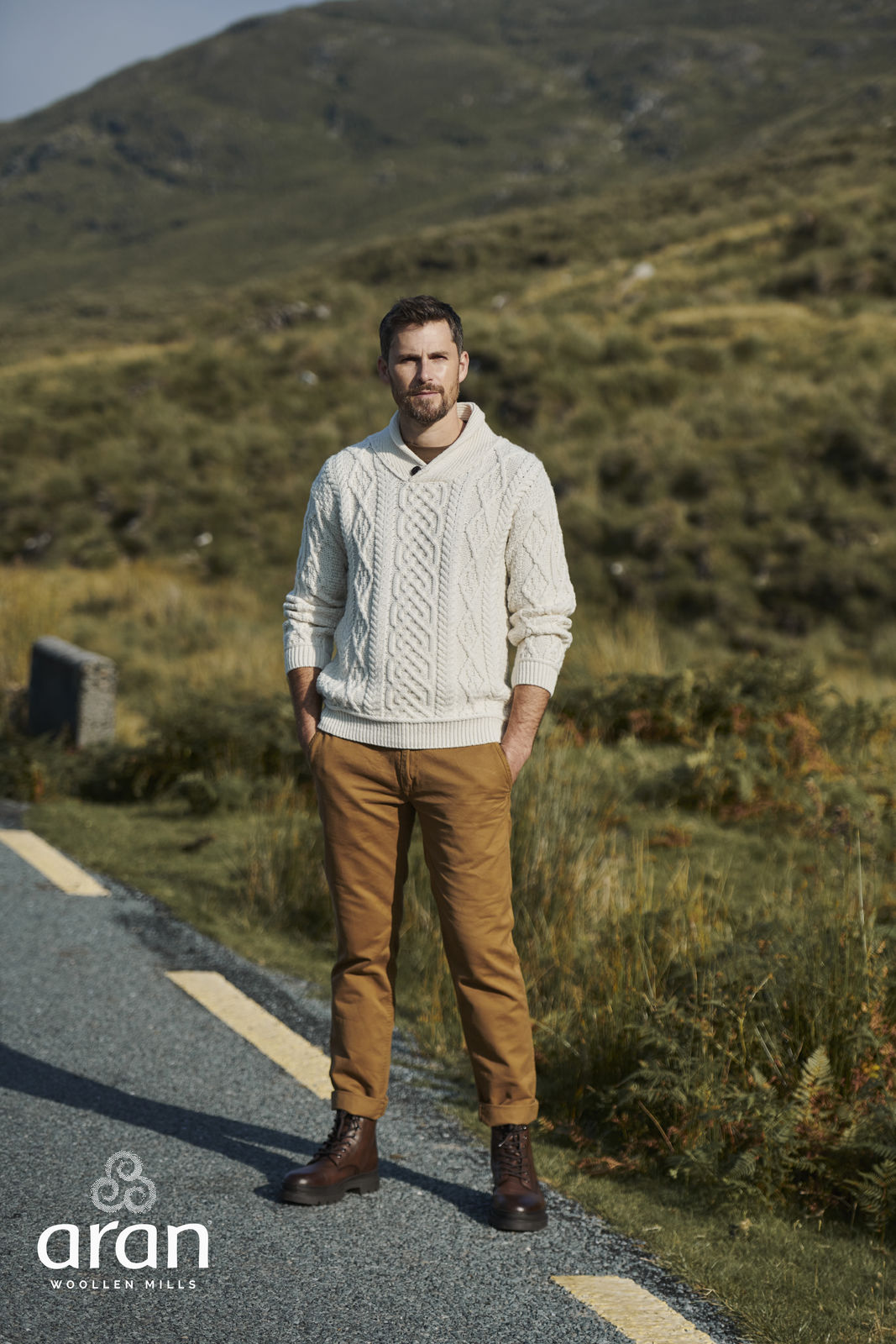 Aran Supersoft Men's Sweater | Natural - M