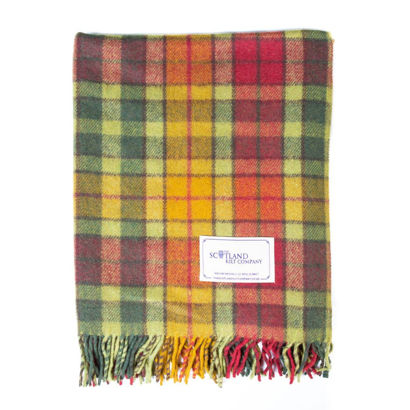 Wool Tartan Lap Blanket 29'' x 70'' - Buchanan Autumn