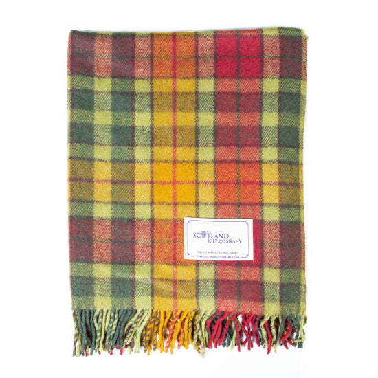 Wool Tartan Lap Blanket 29'' x 70'' - Buchanan Autumn