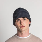 100% Cashmere Ribbed Unisex Beanie Hat by Isla Cashmere