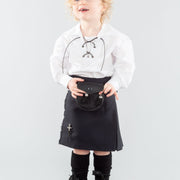 Plain Black Polyviscose Kids Kilt