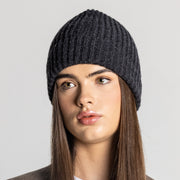 100% Cashmere Ribbed Unisex Beanie Hat by Isla Cashmere