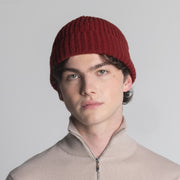 100% Cashmere Ribbed Unisex Beanie Hat by Isla Cashmere