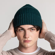 100% Cashmere Ribbed Unisex Beanie Hat by Isla Cashmere