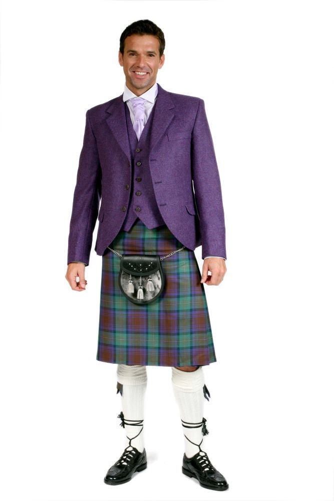 Luxury 3 Button Tweed Day Jacket Outfit with 8 yd Heavyweight Kilt - Made to Order