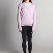 Isla Women's Scottish Made Cashmere V-Neck Jumper - Soft Pink