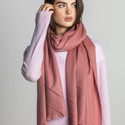 100% Cashmere Shawl - Rose Pink