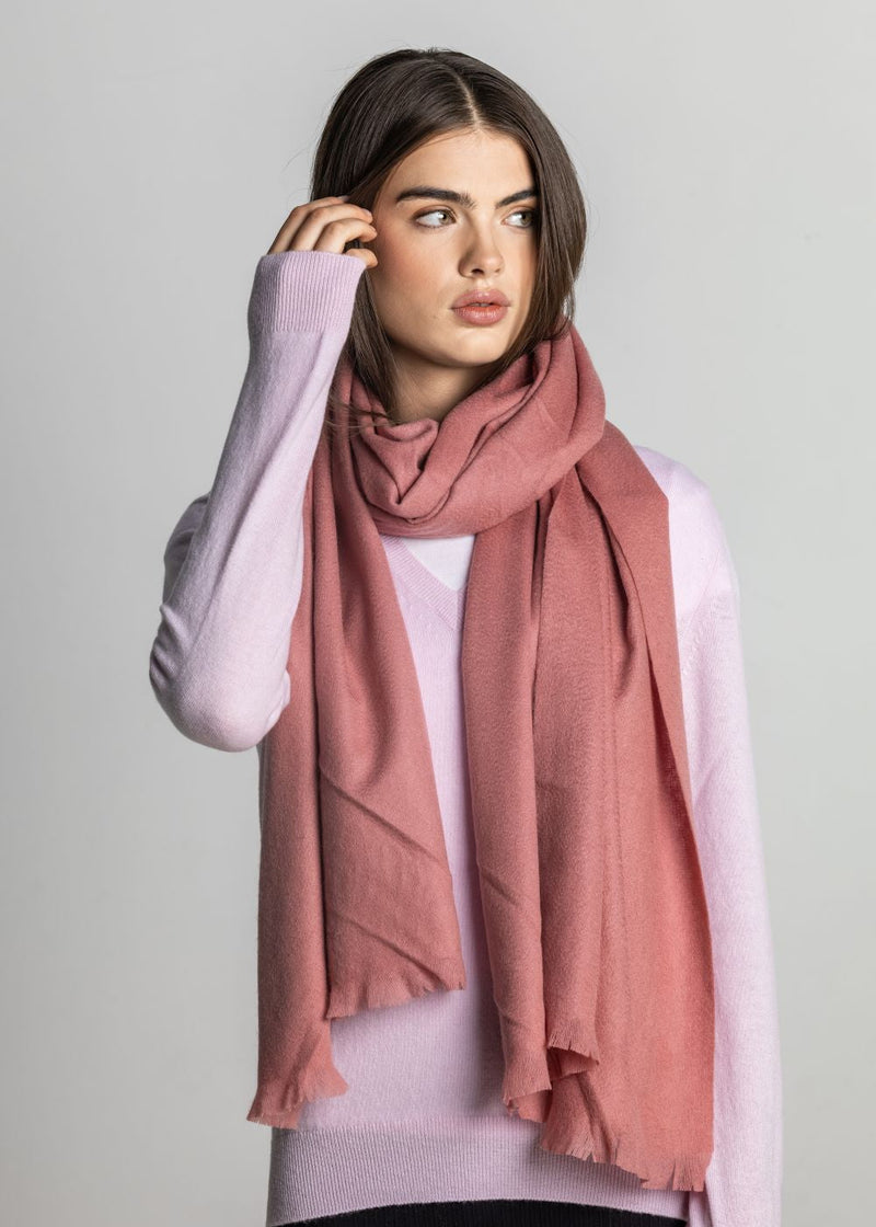 100% Cashmere Shawl - Rose Pink