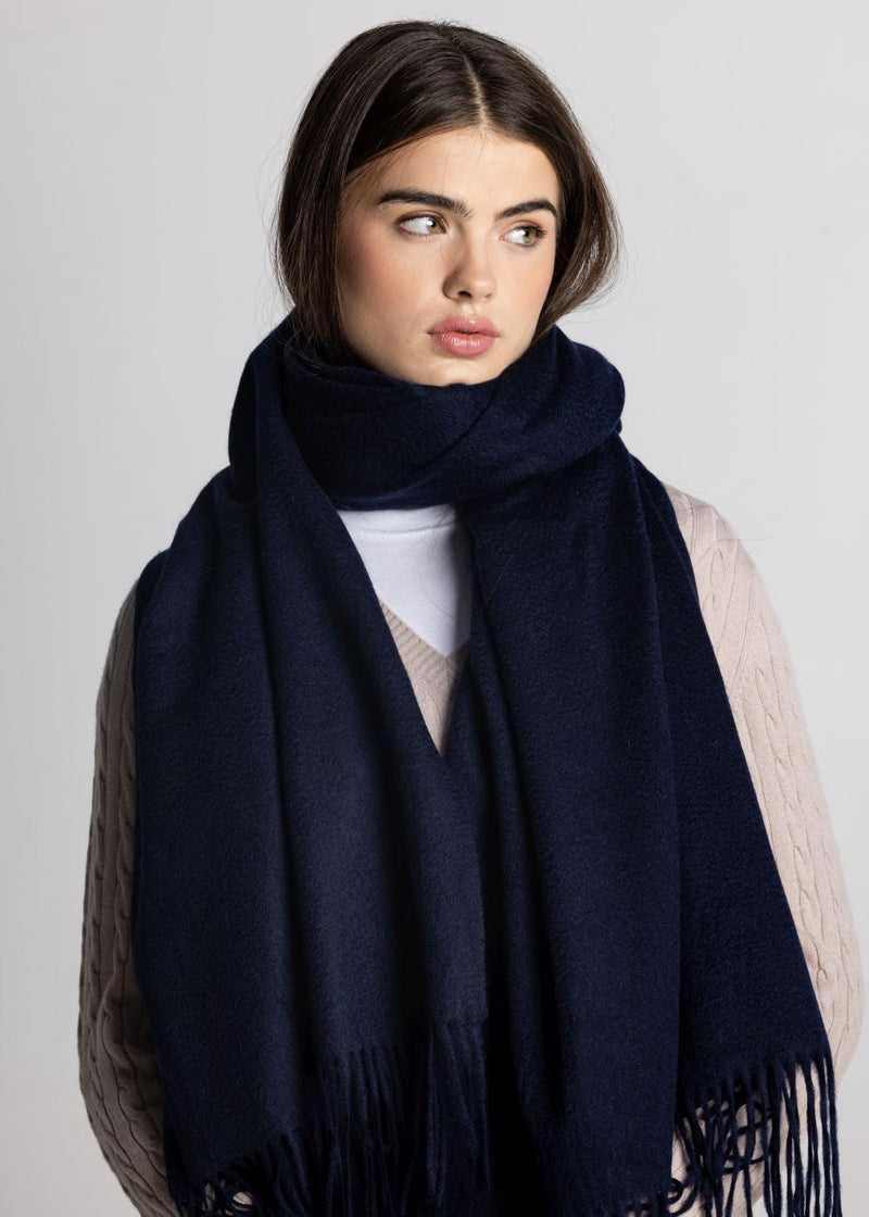 100% Cashmere Shawl - Navy