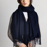 100% Cashmere Shawl - Navy