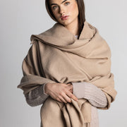 100% Cashmere Shawl - Camel