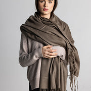 100% Cashmere Shawl - Tan