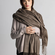 100% Cashmere Shawl - Tan