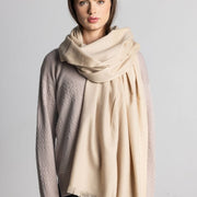 100% Cashmere Shawl - Beige