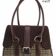 Harris Tweed Medium Contrast Scallop Bag - Orchy