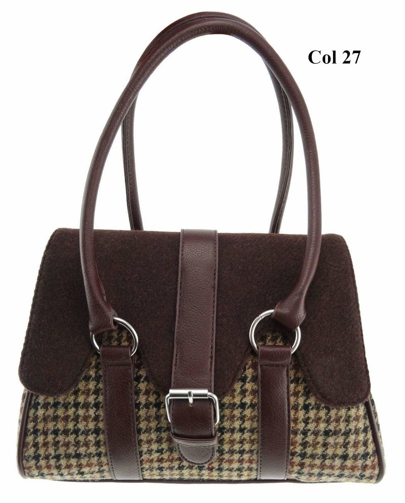 Harris Tweed Medium Contrast Scallop Bag - Orchy