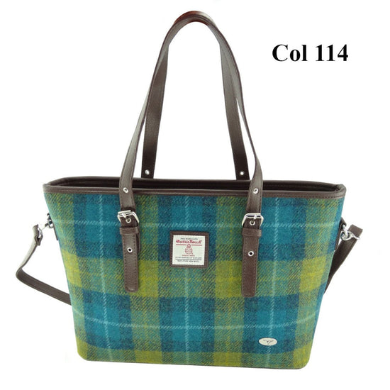 Harris Tweed Large Tote Bag with Shoulder Straps - Spey