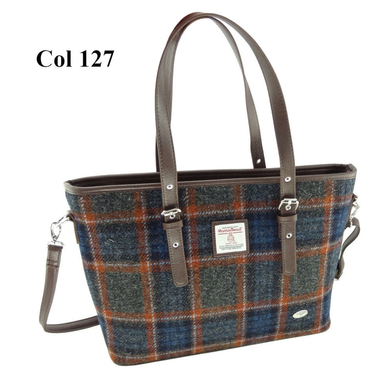 Harris Tweed Large Tote Bag with Shoulder Straps - Spey