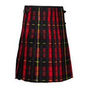 Clearance MTM Wool Kilt - 8 Yard - Black Isle/Wallace Modern Contrast - Waist 44 Length 24