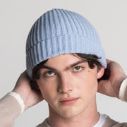 100% Cashmere Ribbed Unisex Beanie Hat by Isla Cashmere