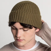 100% Cashmere Ribbed Unisex Beanie Hat by Isla Cashmere