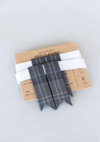 Kids Polyviscose Tartan Flashes - Persevere Flint Grey