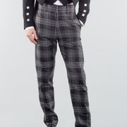 Men's Polyviscose Tartan Trews - Persevere Flint Grey