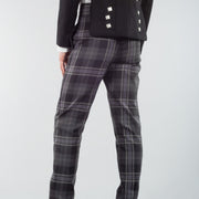 Men's Polyviscose Tartan Trews - Persevere Flint Grey