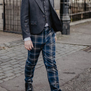 Men's Polyviscose Tartan Trews - Persevere Moss Navy