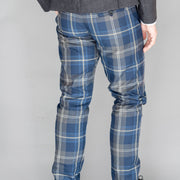 Men's Polyviscose Tartan Trews - Persevere Moss Navy