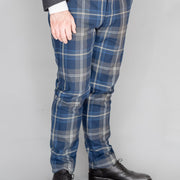 Men's Polyviscose Tartan Trews - Persevere Moss Navy