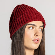 100% Cashmere Ribbed Unisex Beanie Hat by Isla Cashmere