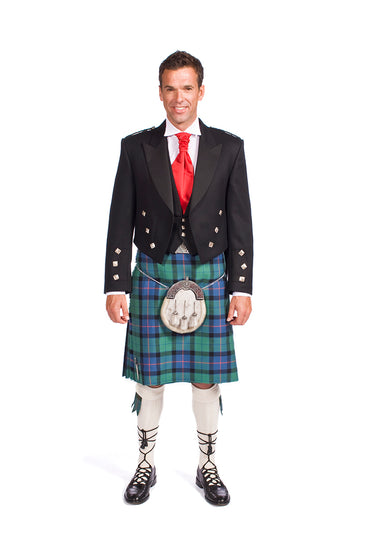 Deluxe Prince Charlie Package- 8 Yard 13oz Lochcarron Braeriach Kilt - Made to Order