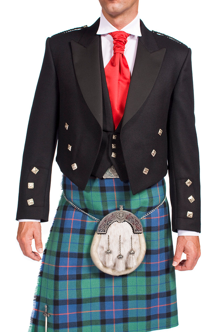 Deluxe Prince Charlie Package- 8 Yard 13oz Lochcarron Braeriach Kilt - Made to Order