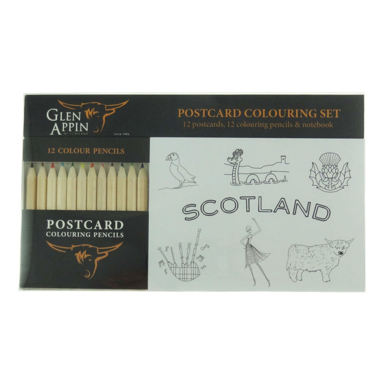 Postcards and Colouring Pencils Set