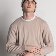 Isla Men's Scottish Made Cashmere Crew Neck Sweater - Beige