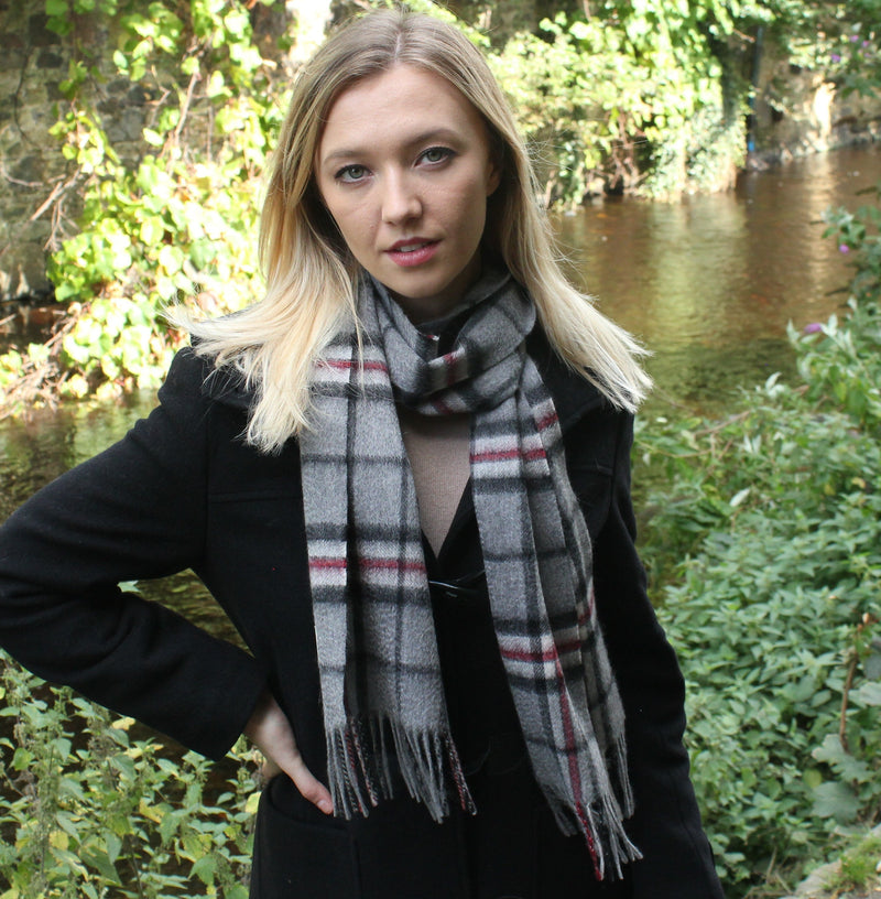 Glenmore 100% Lambswool Tartan Scarf - Thomson Camel