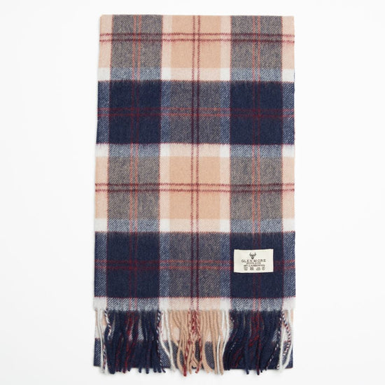 Glenmore 100% Lambswool Tartan Scarf - Navy Bannockbane