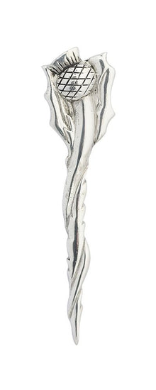 Twisting Thistle Pewter Kilt Pin - Polished