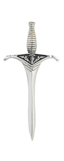 Thistle Sword Pewter Kilt Pin - Polished