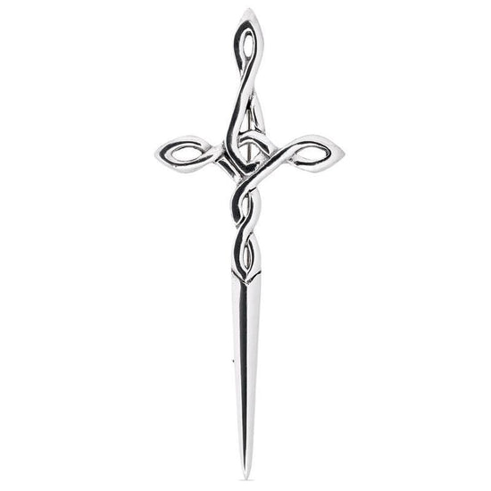 Celtic Loop Pewter Kilt Pin - Polished