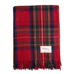 Wool Tartan King Size Blanket 69'' x 98'' - Stewart Royal