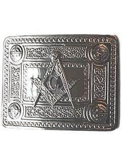 Masonic Celtic Knot Belt Buckle - Chrome Finish