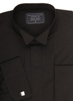 Wing Collar Formal Dress Shirt - Black - CLEARANCE