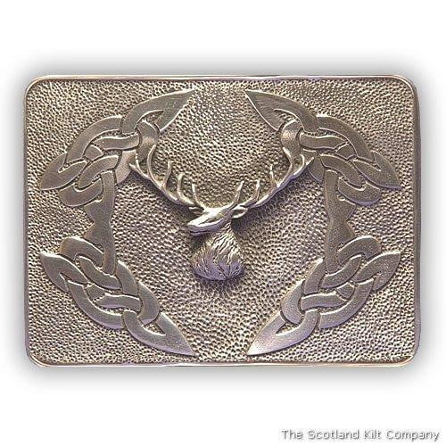 Stag's Head Deluxe Pewter Belt Buckle