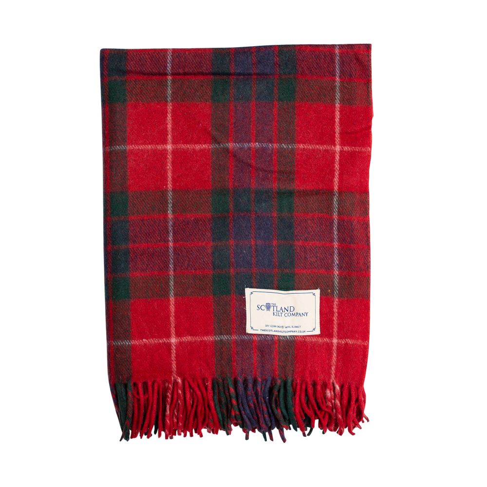 Tartan Blanket/Throw - M-W Tartans store - Poly/Viscose Wool-Free