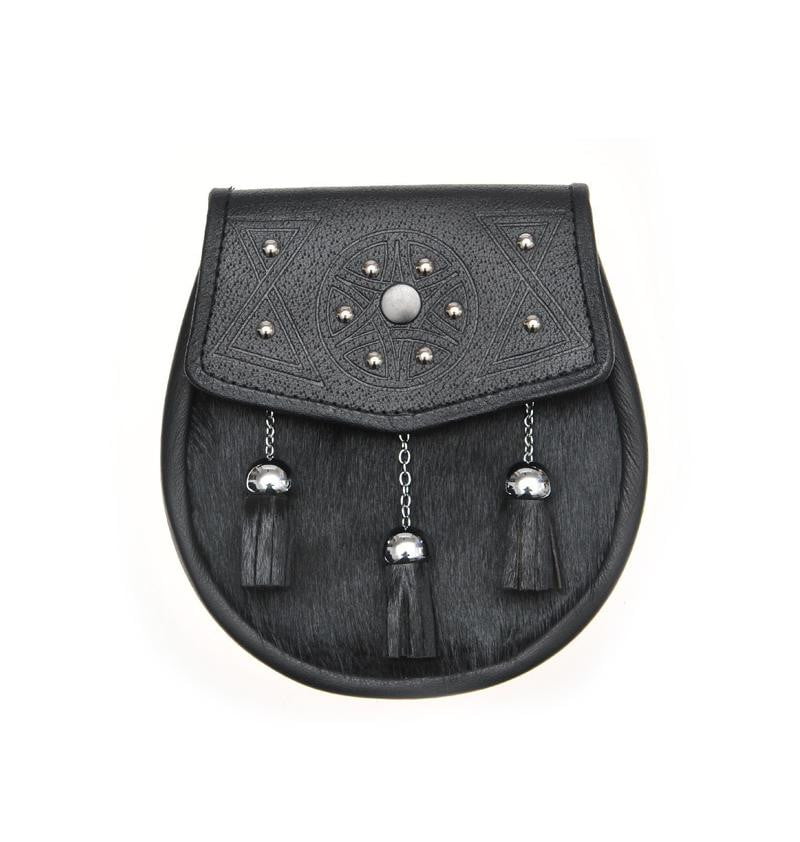 Semi Dress Black Calfskin Circular Studded Sporran