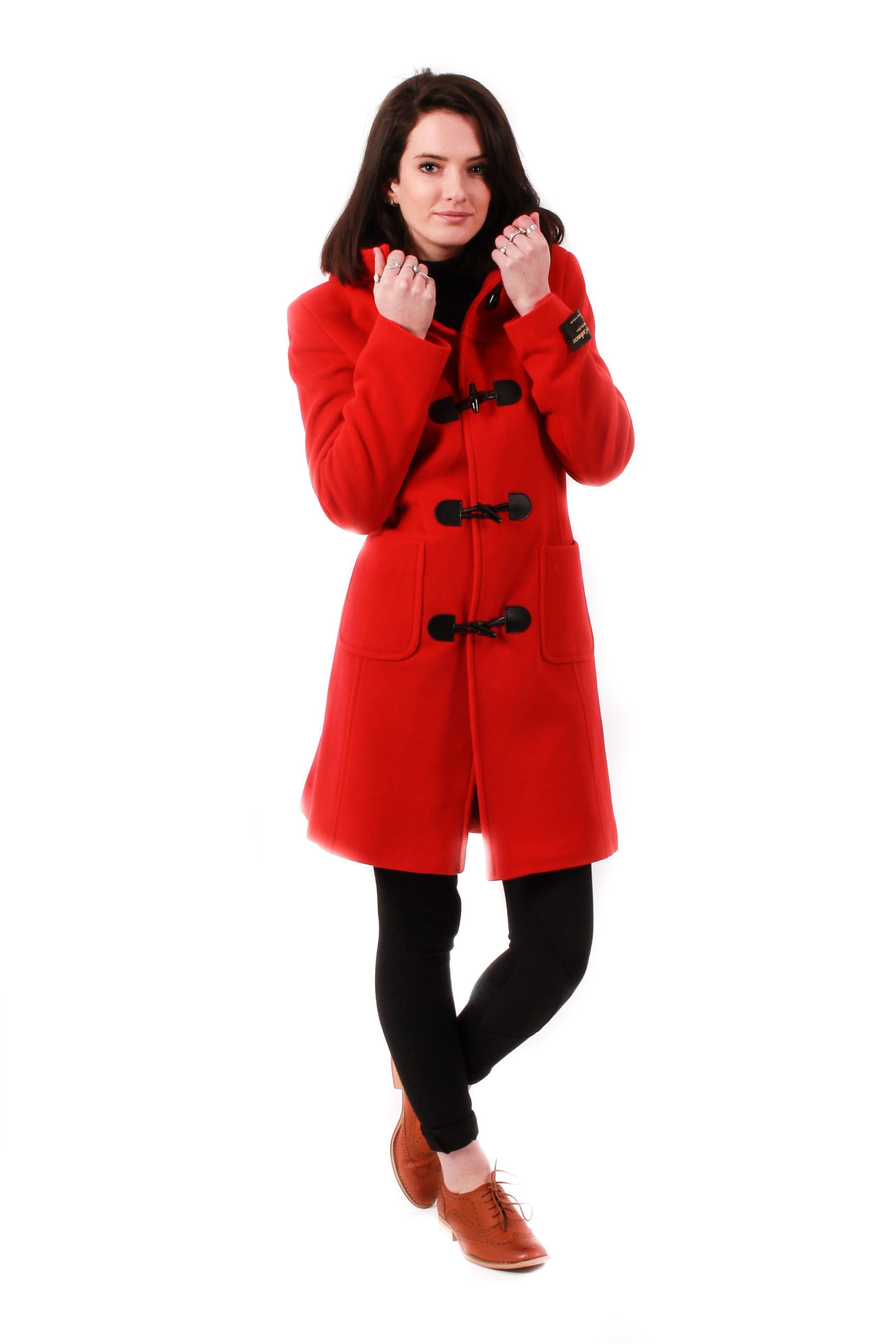 Women's Cashmere Duffle Coat in Red, 8 UK