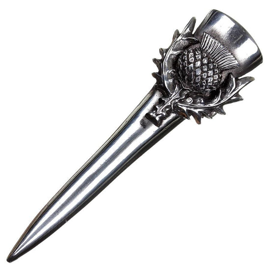 Large Thistle and Sword Pewter Kilt Pin